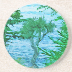 Ancient Spirit Tree in Abstract Coaster