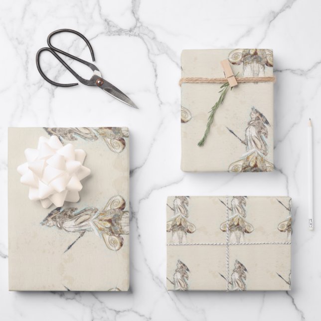 Ancient Statue of Athena Greece Elegant Art Wrapping Paper Sheet (Front)