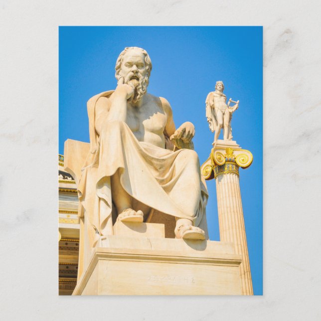 Ancient statue of philosopher in Athens, Greece Postcard (Front)