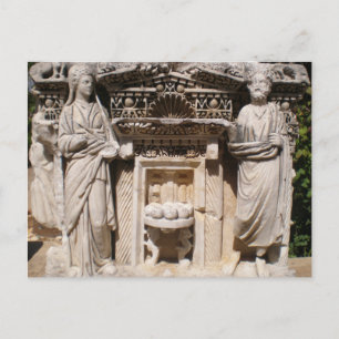 Ancient statues in bas-relief postcard