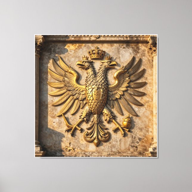 Ancient Stone Bas Relief of the Sovereign Illyrian Canvas Print (Front)