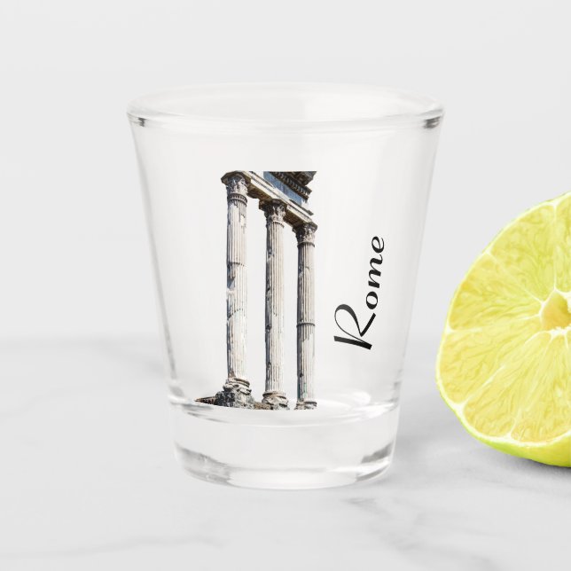 Ancient stone columns shot glass (Front)