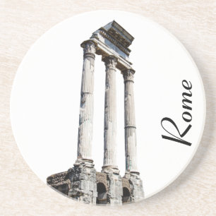 Ancient stone columns square coaster