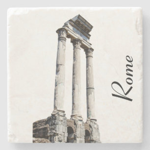 Ancient stone columns square coaster