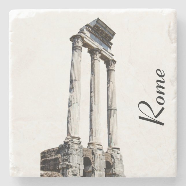Ancient stone columns square stone coaster (Front)