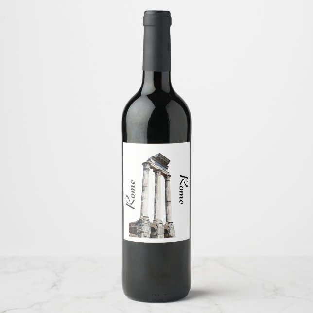 Ancient stone columns wine label (Front)
