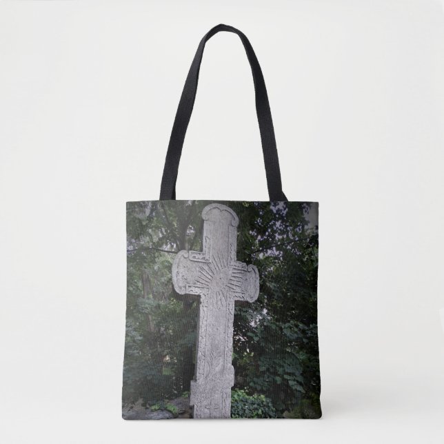 Ancient Stone Cross Photo Tote Bag (Front)