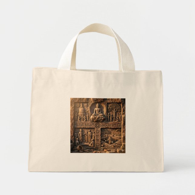 Ancient Stone Inscription Heritage Tote Bag (Front)