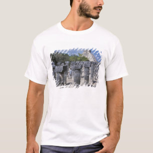 Ancient Stone pillars in Chichen Itza. Central T-Shirt