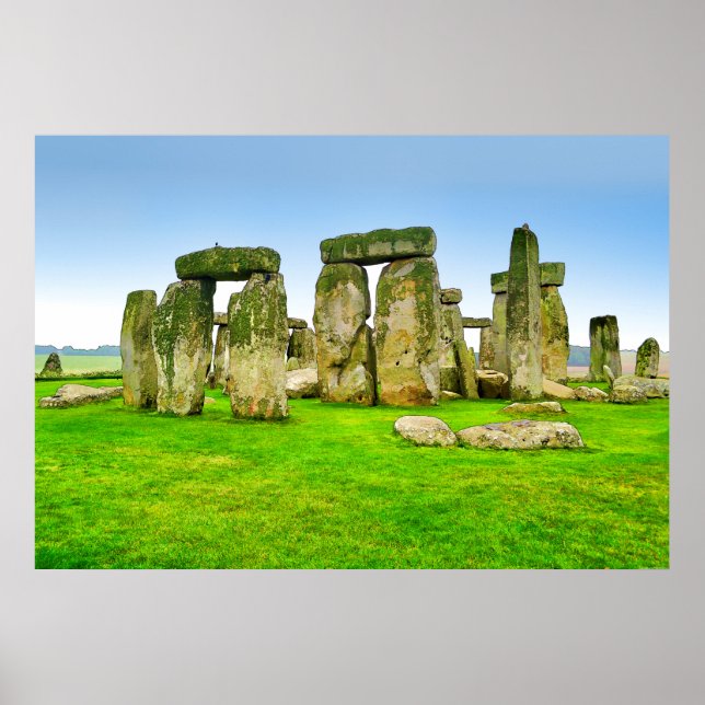 Ancient Stonehenge Standing Stones in Summer Art Poster (Front)