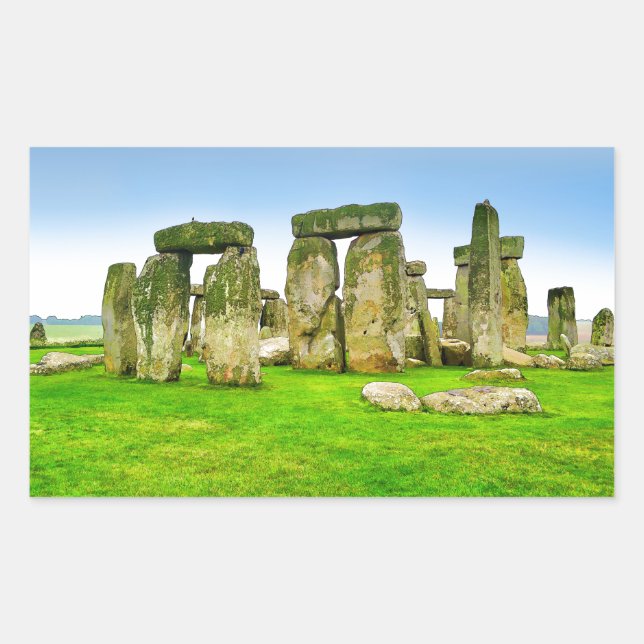 Ancient Stonehenge Standing Stones in Summer Art Rectangular Sticker (Front)