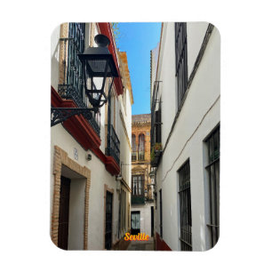 Ancient street in Seville, Spain, travel Magnet