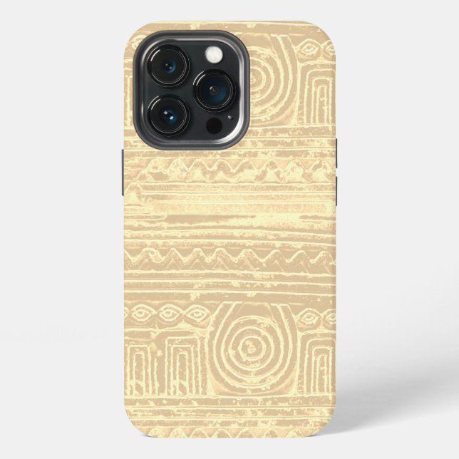 Ancient Sumerian Mesopotamian Pattern Cream iPhone Case (Back)