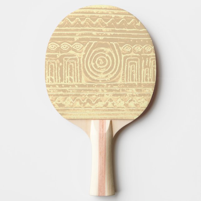 Ancient Sumerian Mesopotamian Pattern Cream Ping Pong Paddle (Front)