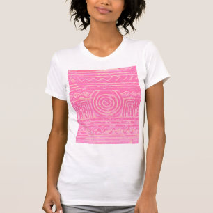 Ancient Sumerian Mesopotamian Pattern Pink T-Shirt