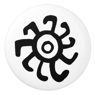 ancient sun idol geoglyph symbol petroglyph amerin ceramic knob