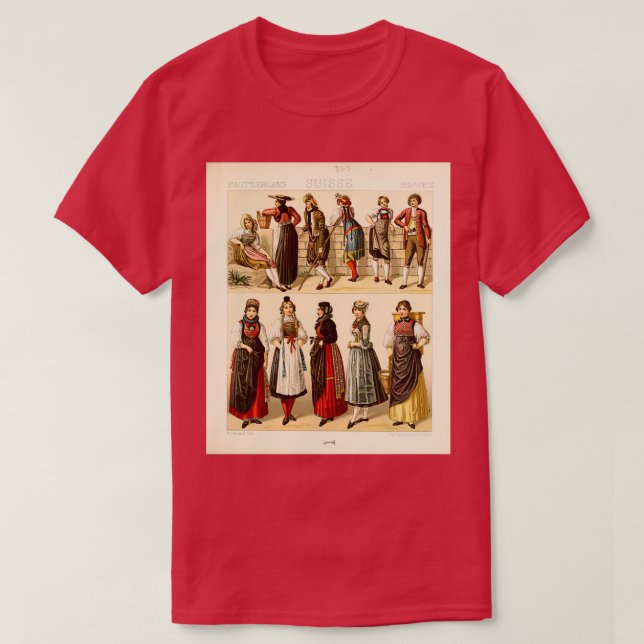 Ancient Swiss fashion and lifestyle 18th century H T-Shirt (Design Front)