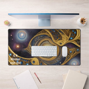 Ancient symbols in vibrant Abstract Design Desk Mat