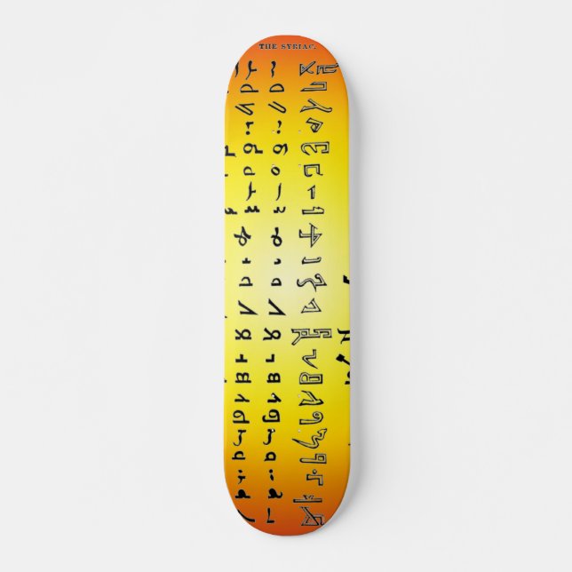 Ancient Syria Alphabet Skateboard (Front)