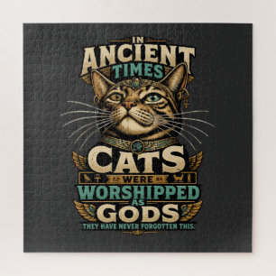 Ancient Tabby Cat Attitude Jigsaw Puzzle