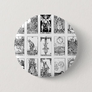ancient tarot 6 cm round badge