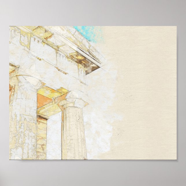 Ancient temple, Athens, Greece Poster (Front)