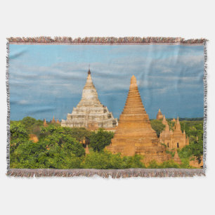 Ancient Temples and Pagodas Bagan Throw Blanket
