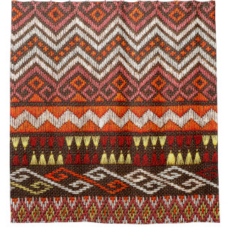 Ancient Thai handcraft, peruvian rug. Shower Curtain