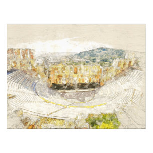 Ancient theater of Athens, Greece  Photo Print