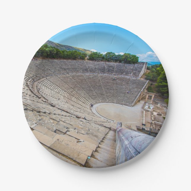 Ancient Theatre Epidaurus Greece Paper Plates  (Front)