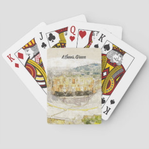 Ancient theatre of Athens, Greece Playing Cards