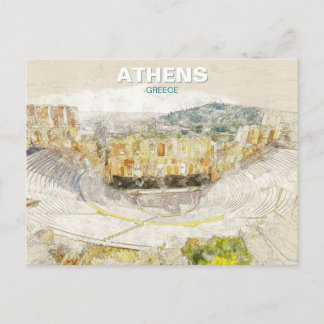 Ancient Theatre of Athens Greece Postcard