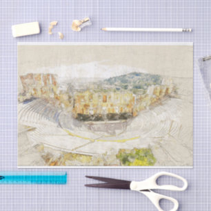 Ancient theatre of Athens, Greece Tissue Paper