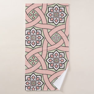 Ancient tile ornamental background, seamless patt bath towel