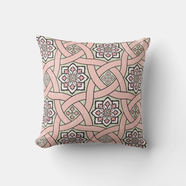 Ancient tile ornamental background,  seamless patt cushion (Front)
