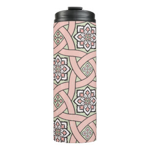 Ancient tile ornamental background, seamless patt thermal tumbler