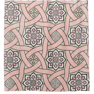 Ancient tile ornamental background,seamless patter shower curtain