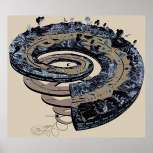 Ancient Time Spiral In Tan Poster