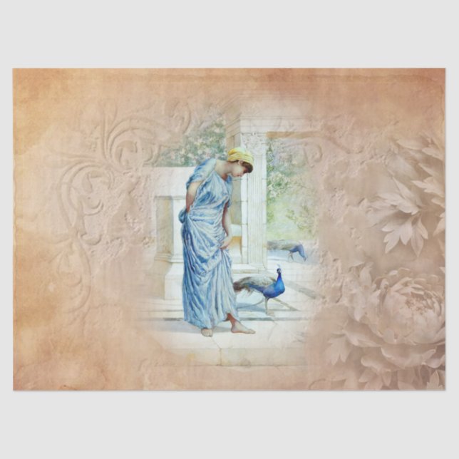 Ancient Times Woman Peacock Tissue Paper (Front)