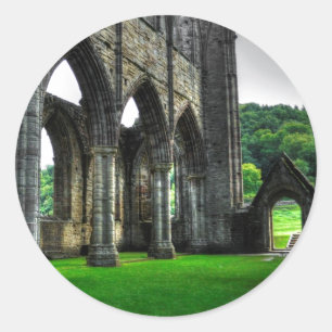 Ancient Tintern Abbey, Cistercian Monastery, Wales Classic Round Sticker