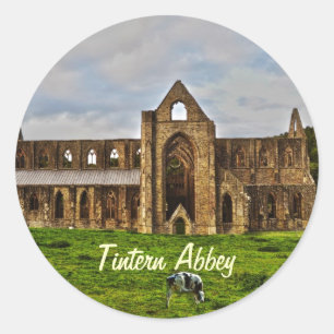 Ancient Tintern Abbey, Cistercian Monastery, Wales Classic Round Sticker