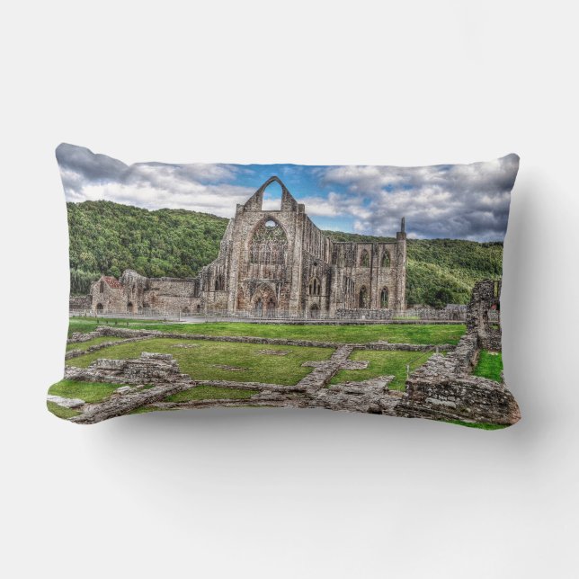 Ancient Tintern Abbey, Cistercian Monastery, Wales Lumbar Cushion (Front)