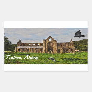 Ancient Tintern Abbey, Cistercian Monastery, Wales Rectangular Sticker