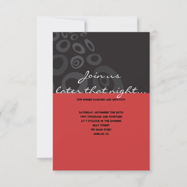 ANCIENT TREE Bar Bat Mitzvah Party Card (Front)