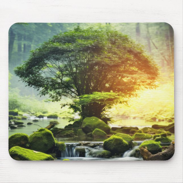 Ancient Tree Of Life Peaceful Nature Fantasy World Mouse Mat (Front)