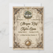 Ancient Tree of Life Vintage Wedding Invitation