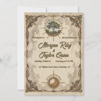 Ancient Tree of Life Vintage Wedding Invitation