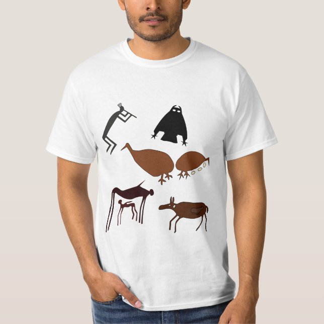 Ancient Tribal Earth Art - Ancient Animals T-Shirt (Front)