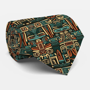 Ancient Tribal Pattern Monogrammed  Tie
