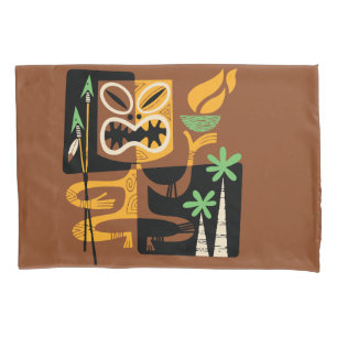 Ancient Tribal Rituals: Man with Fire and Spears Pillowcase